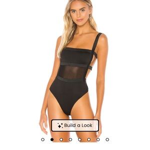 Revolve superdown Camille Strappy Back Bodysuit in Black